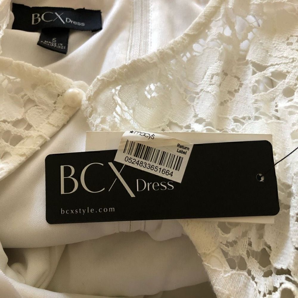 BCX White Lace and Red Fit and Flare Dress NWT - Picture 10 of 16